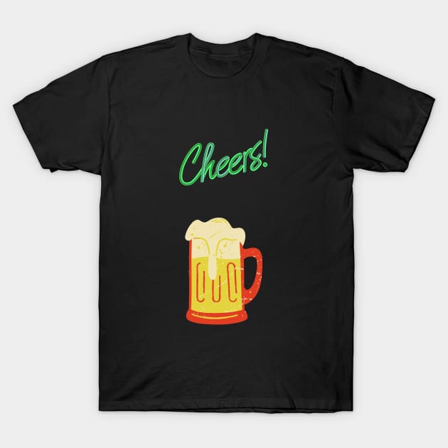 st patricks day shamrock celebrations funny beer glass cheers cute design T-Shirt by phantom